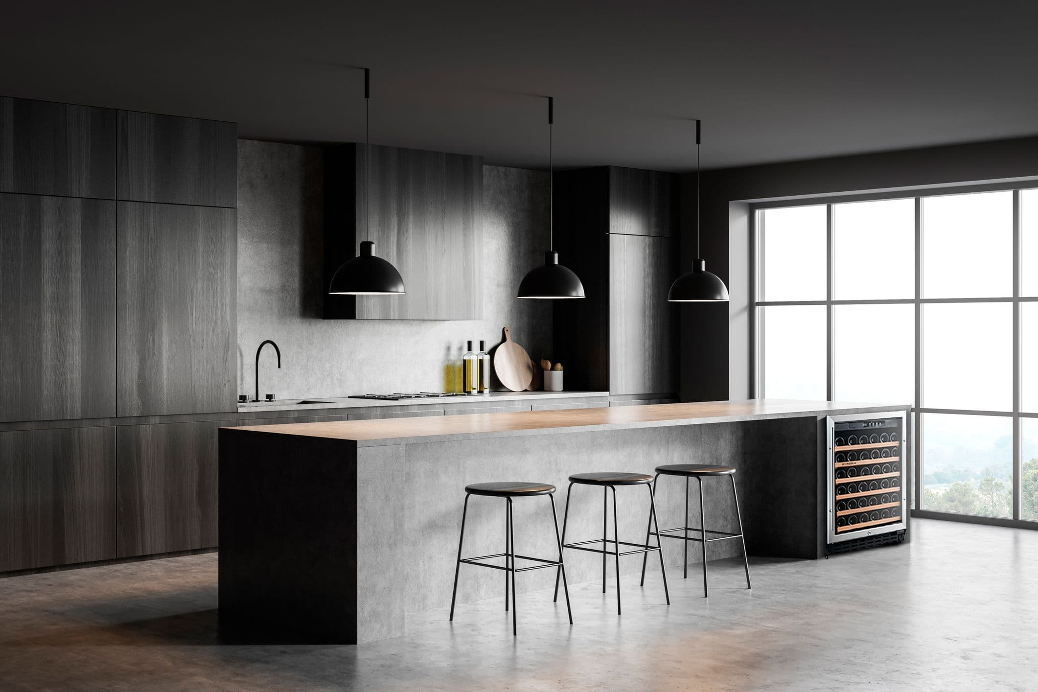 Vinobox GC 1T in a modern dark kitchen space